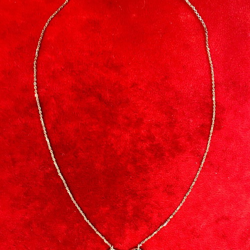 Silver 925 necklace with gold vermeil coating, infinity design with gold hearts, used