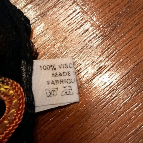Black scarf with cord 100% viscose