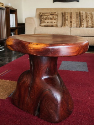 Handmade solid wood organic side table like new