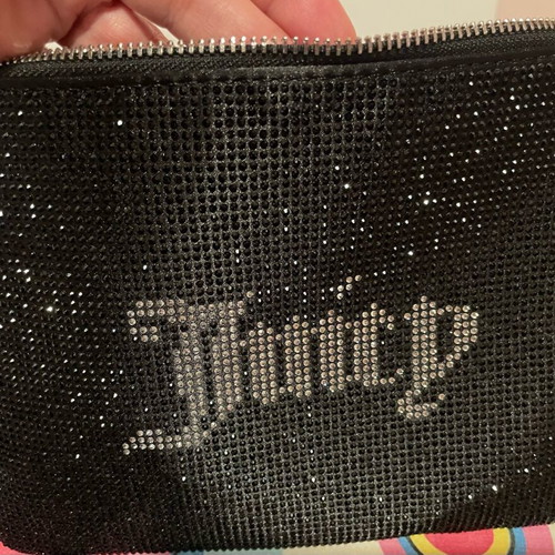 Juicy Couture crossbody bag, black and silver sparkle