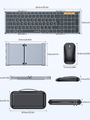 ProtoArc XKM01 Foldable Wireless Keyboard and Mouse New