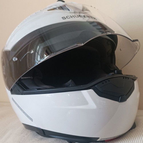Schuberth C3 Pro Flip-Up Helmet used, size Small, white