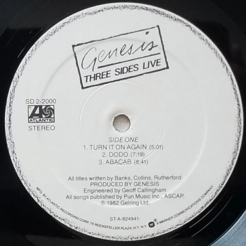Genesis Three Sides Live vinyl album used, rock