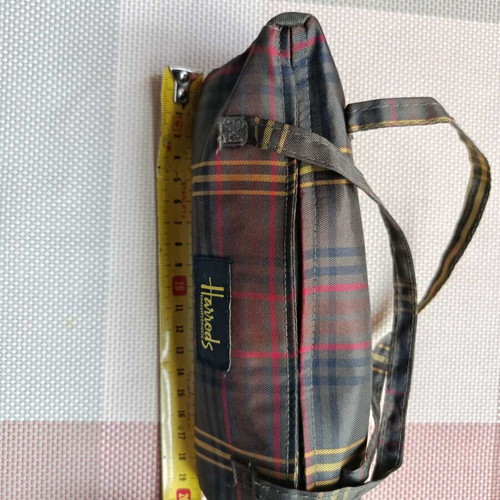 Harrods Knightsbridge toiletry bag with check pattern like new