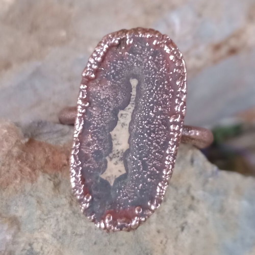 Copper ring electroforming, like new, size 56-58, brown