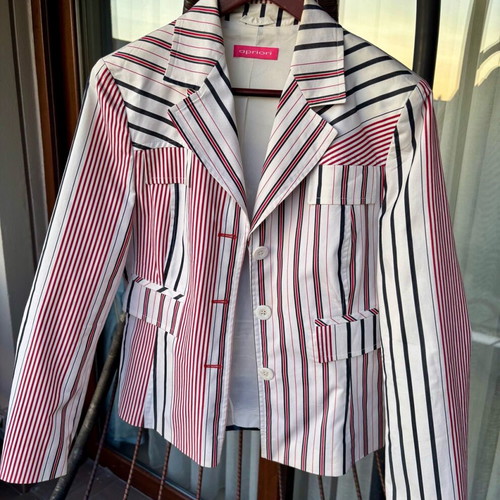 Apriori blazer like new, size L, white and blue