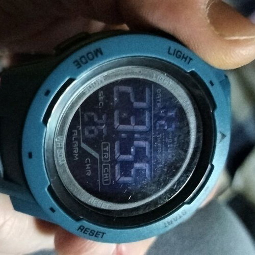 Digital wristwatch men's new blue with stopwatch and waterproof