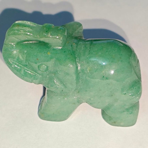 Handmade Elephant Figurine Green Aventurine 3cm like new