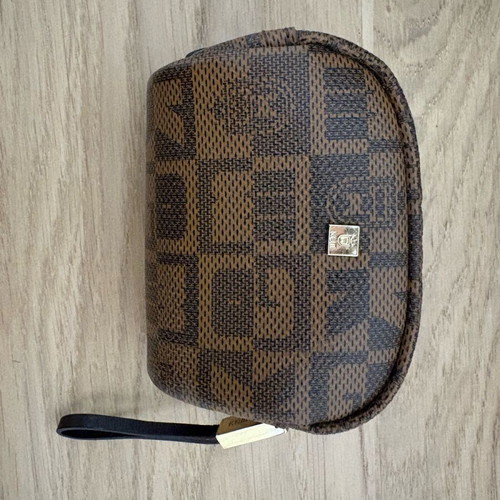 Kem wallet used, brown and gold leather