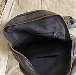 Black leather backpack bag
