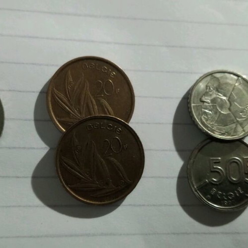 Coins used, French francs, Belgian francs and drachmas
