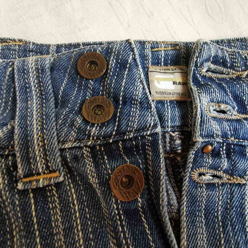 G-Star RAW denim mini skirt with vertical stripes