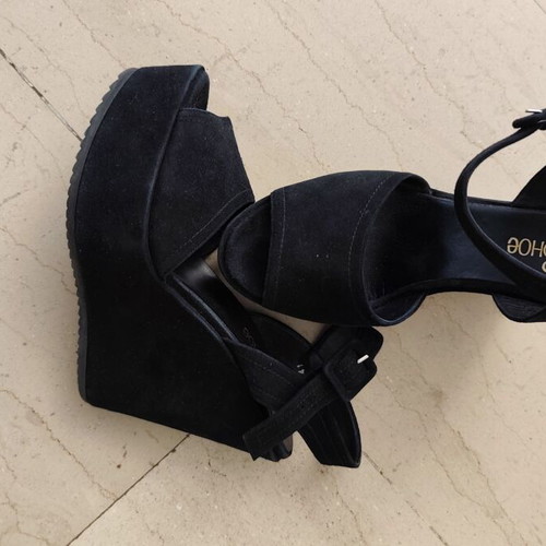 Feng Shoe women's black platform sandals size 41, like new, 12 cm heel