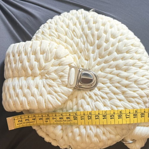 Handmade bag like new, white and beige