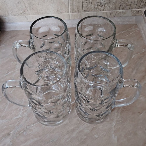 Beer mugs like new, set of 4, 1 liter glass