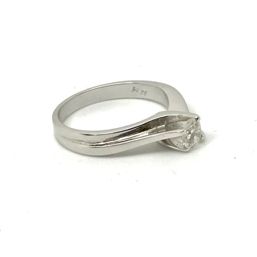 Diamond solitaire ring 18k white gold with 0.34ct brilliant