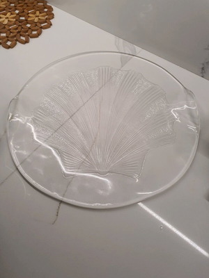 Italian glass platter unused