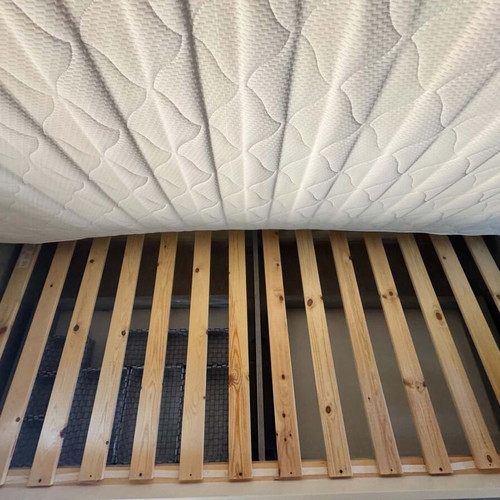 Single bed with mattress and storage, 100x200 cm