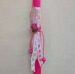Fuchsia candle with lace and flower new