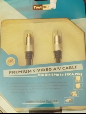 Premium S-Video A/V Cable Min Din 4 Pin to IRCA Plug New