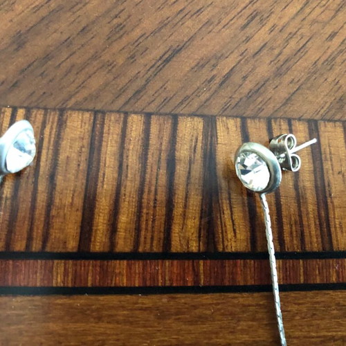 Earrings like new silver evening, about 8.5 cm