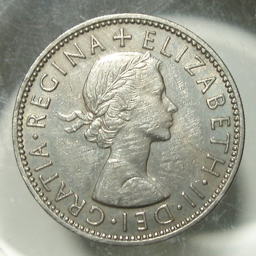 2 Shillings coin used, lot of 4, Elizabeth II