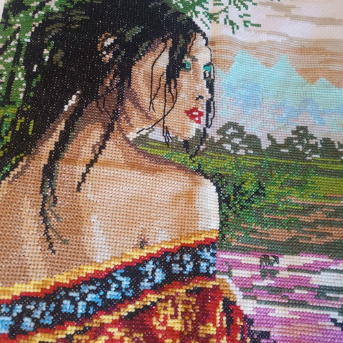 Handmade needlepoint in like-new condition