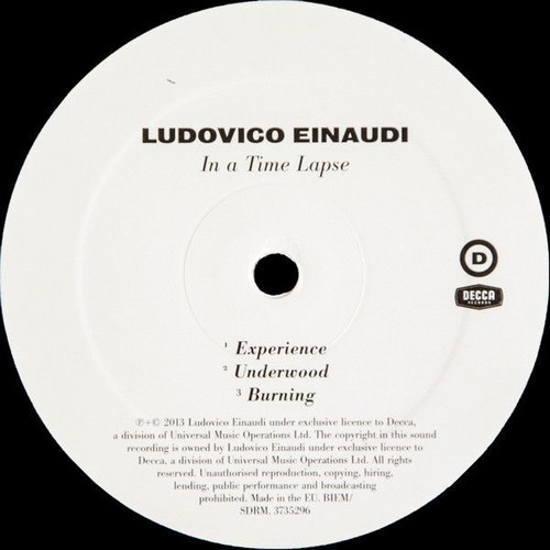 Ludovico Einaudi In a Time Lapse 2X LP like new, classical
