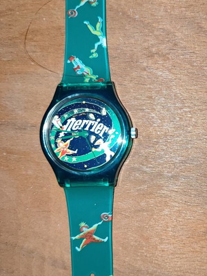 Vintage Perrier watch green, waterproof, stainless steel