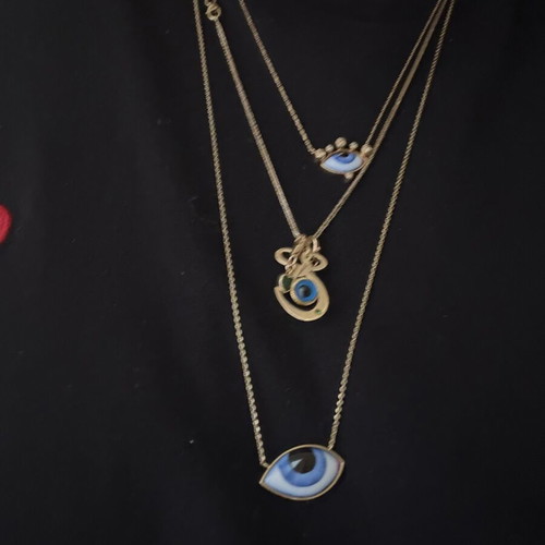 Lito gold 14k necklace with double eye, like new