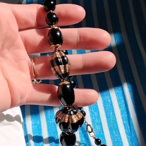 Jet Black Vintage Style Necklace used