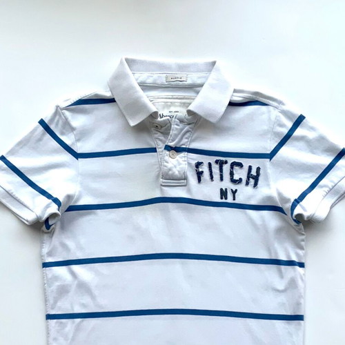 Abercrombie & Fitch Men's Short Sleeve Polo Rugby Striped Shirt Used, Size S