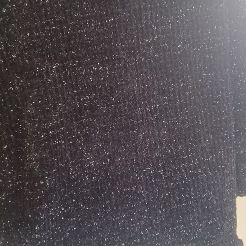 Women’s chenille blouse like new, black with silver thread and 3/4 sleeve