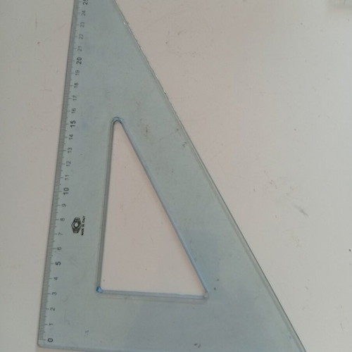 Trigonometry instruments set used, 2 rulers, 9 triangles, 7 protractors