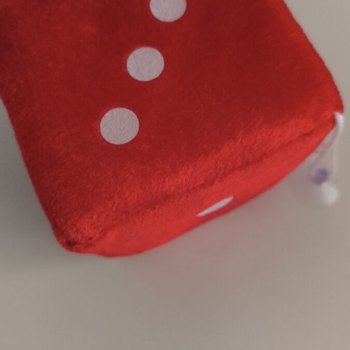 Large plush dice with suction cup and string