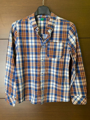 Benetton plaid shirt for boys 9 years 140 cm like new