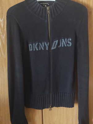 DKNY Jeans vintage dark blue knitted cardigan with zipper size S like new