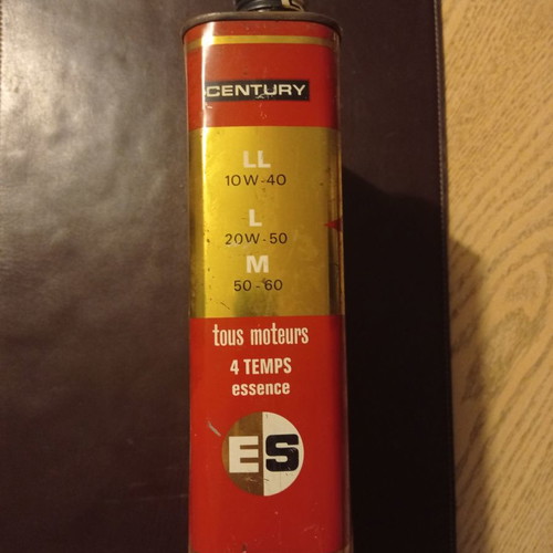 Vintage metal Motul large tin boxes used