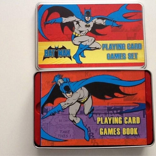 Batman playing card games set in collectible tin box new