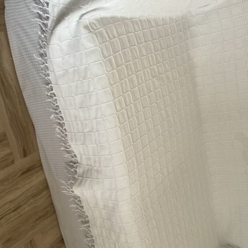 Throw blanket for 2-seater sofa used, white 2.00x1.53 m