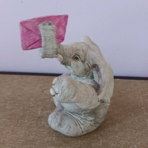 Elephant Sculpture 23 cm height 14 cm width used, signed by sculptor