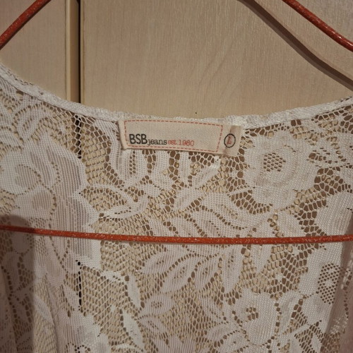 Lace kimono with fringes BSB like new, white, size L