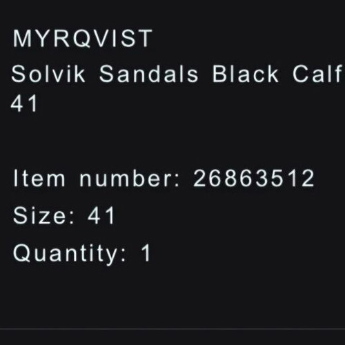 Myrqvist Solvik leather sandals black size 41 like new