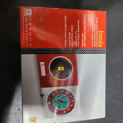 Imola Ferrari Oregon Scientific digital table clock new collectible