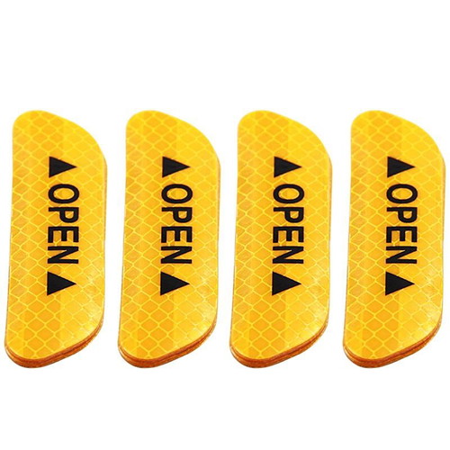 Reflective Open Stickers for Car Pack of 4 Yellow