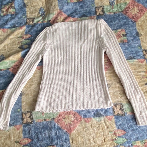 Vintage Y2K white sweater new, slim fit
