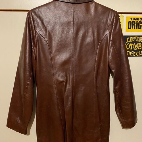 Leather brown coat like new from Turkey