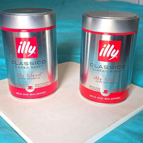 Illy metal coffee tins set, like new