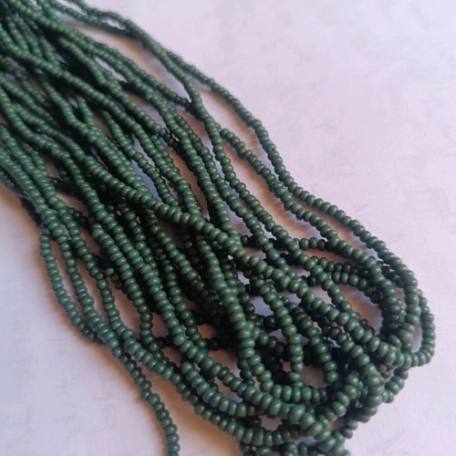 Small beads new, pack of 12 petrol matte strands 10/0