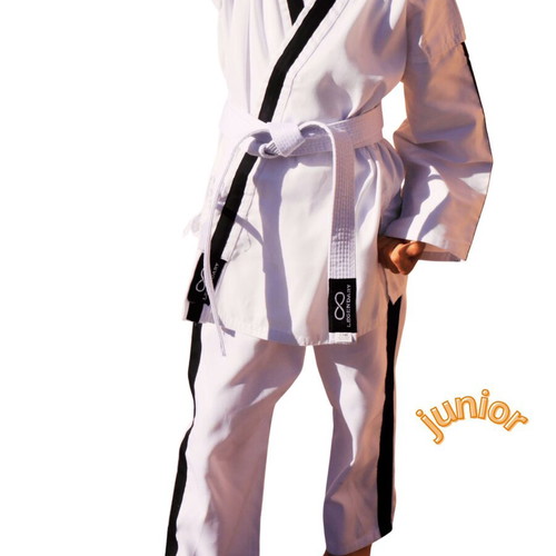 Legendary Karate Set with White Jacket and Black Stripe
